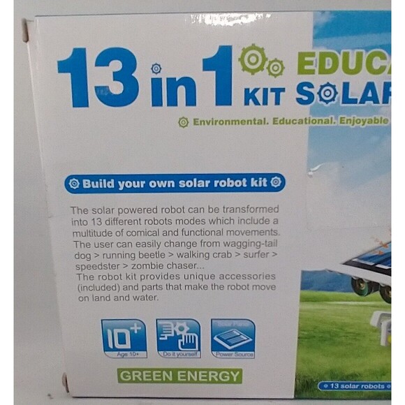 13 In 1 Educational Solar Power Robot Kit Turtle-Bot Green Energy Model - Picture 6 of 9